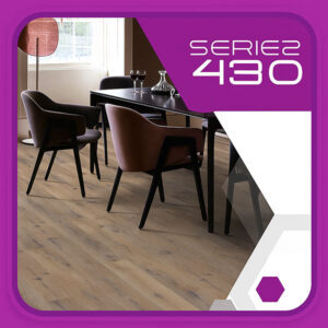Dezign Vinyl Series 430 Dining Room Installation with Purple Branding
