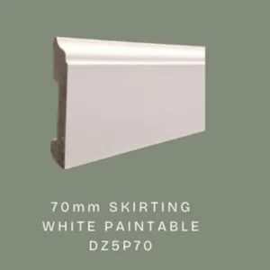 70mm Paintable White Skirting