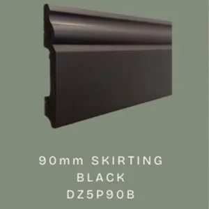 90mm Plain Black Skirting