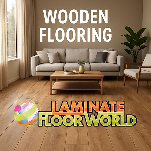 Upmarket living room with modern wooden flooring, neutral furniture, and natural light
